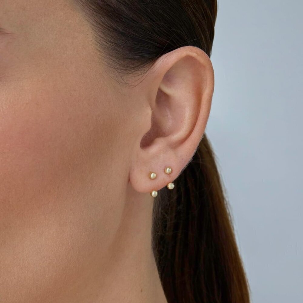 Sterling Silver Post Huggie Earrings Gift Set Minimalist Hoop Jewelry - Picture 2 of 5